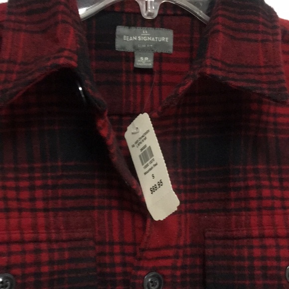 New with tags L.L.Bean Signature Mountain Red; plaid flannel. Slim fit size SR - Picture 3 of 11